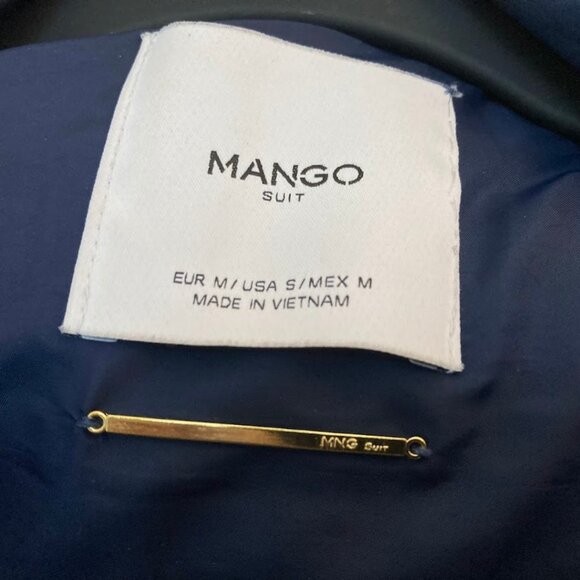 MANGO Navy Windbreaker Jacket Lightweight Parka Stand-up Collar - Picture 11 of 14